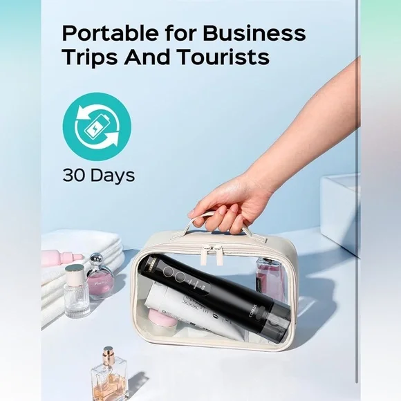 Black cordless flosser with Attachments - Picture 6 of 11